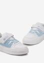 Biało-Niebieskie Buty Sportowe z Kontrastowym Sznurowaniem i Wstawką Tisale