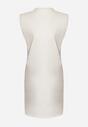 Biała Sukienka Pudełkowa z Podkreślonymi Ramionami Mimossa