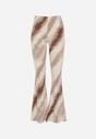 Beżowe Spodnie Dzwony Tie-Dye z Gumką w Talii Naslegia