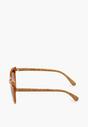 Brązowe Klasyczne Okulary Przeciwsłoneczne z Cienkimi Oprawkami Emulia