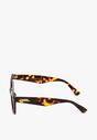Ciemnobrązowe Okulary Przeciwsłoneczne z Grubymi Oprawkami Typu Kocie Oko Cariamia