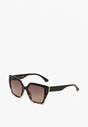 Czarno-Beżowe Okulary Przeciwsłoneczne Kocie Oko z Filtrem UV Umbina