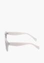 Białe Okulary Przeciwsłoneczne o Geometrycznym Kształcie Stevinte