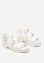 Białe Sandały Rzymianki na Platformie z Klamrami Arthi