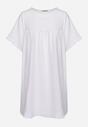 Biała Klasyczna Sukienka Mini Trapezowa z Krótkim Rękawem Ifilva