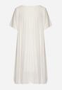 Biała Sukienka Plisowana z Lekko Luźnym Fasonie Forxia