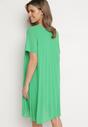 Zielona Sukienka Plisowana z Lekko Luźnym Fasonie Forxia