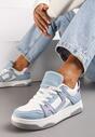 Niebiesko-Białe Sneakersy z Jeansowymi Wstawkami Asailla