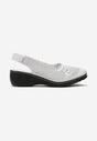 Białe Wsuwane Sandały ze Skóry Naturalnej Ozdobione Perforacją Utissa