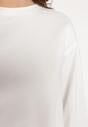 Biała Bawełniana Bluza Oversize o Krótszym Kroju Vesperana