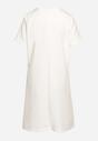 Biała Sukienka Trapezowa Mini z Kieszeniami Hreona