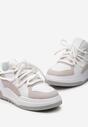 Biało-Beżowe Sneakersy z Ozdobnym Sznurowaniem Sirixa