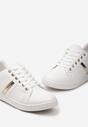 Białe Sneakersy Sznurowane z Metalicznymi Wstawkami Vunna