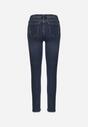 Niebieskie Jeansy Skinny Ozdobione Przedarciami i Postrzępioną Krawędzią Algiesa