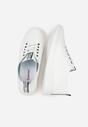 Biało-Czarne Tenisówki z Perforacją i Ozdobną Taśmą na Języku Ylaria