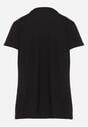 Czarny Bawełniany T-shirt z Kolorowym Nadrukiem Nairita