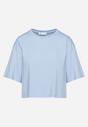Niebieski Bawełniany T-shirt o Szerokim Kroju z Krótkim Rękawem Branjas