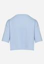 Niebieski Bawełniany T-shirt o Szerokim Kroju z Krótkim Rękawem Branjas