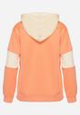 Pomarańczowa Bluza Oversize z Kapturem i Kontrastowymi Wstawkami Jevina