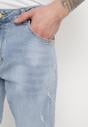 Niebieskie Jeansy Skinny z Przetarciami i Wsuwanymi Kieszeniami Faroria