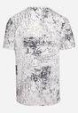 Biała Koszulka Bawełniana w Abstrakcyjny Wzór Sariella