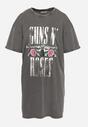 Szary T-shirt z Bawełny z Napisem Guns N' Roses Pocamona