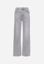 Jasnoszare Jeansy Szerokie z Bawełny z Wyższym Stanem Adrinca
