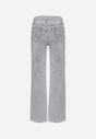 Jasnoszare Jeansy Szerokie z Bawełny z Wyższym Stanem Adrinca