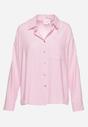 Różowa Koszula z Lnu i Wiskozy o Klasycznym Fasonie Calypia