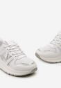 Białe Sneakersy z Metalicznymi i Siateczkowymi Wstawkami Dalathe