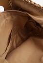 Ciemnobeżowa Pleciona Torebka z Regulowanym Paskiem na Suwak Ivatre
