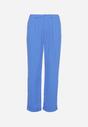 Niebieskie Spodnie o Klasycznym Fasonie z Podwiniętymi Nogawkami z Ukrytym Suwakiem Wilelma