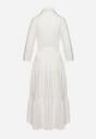 Biała Bawełniana Sukienka Ażurowa o Koszulowym Kroju Elowetia