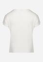Biały Bawełniany T-shirt Nietoperz Ozdobiony Cyrkoniami Rinada