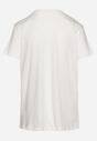 Biały Bawełniany T-shirt z Kolorowym Nadrukiem Nairita