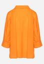 Pomarańczowa Bawełniana Koszula o Kroju Nietoperza z Rękawami 3/4 Corallia
