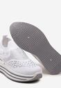 Białe Buty Sportowe na Grubej Podeszwie Wsuwane z Cyrkoniami Fioress