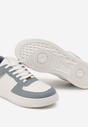 Biało-Niebieskie Sneakersy Sznurowane o Klasycznym Fasonie Kauma
