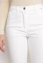 Białe Spodnie Regular o Klasycznym Fasonie z Kieszeniami Laburna