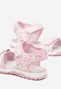 Różowe Sandały Sportowe z Trzema Praktycznymi Rzepami i Skórzaną Wkładką Hamamela