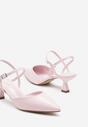 Różowe Sandały na Kaczuszce z Noskiem w Szpic Achio