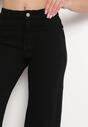 Czarne Szerokie Bawełniane Jeansy z Wysokim Stanem Zapinane na Suwak Virulla