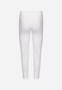 Białe Casualowe Spodnie z Elastyczną Gumką w Pasie i Ozdobnymi Sznurkami Penderia