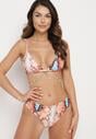 Jasnobeżowe 2-częściowe Bikini z Motywem Skóry Węża z Łańcuszkiem Lexisae