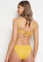 Żółte Bikini Usztywniany Biustonosz Wiązany z Tyłu z Dołem Typu Figi Samarie