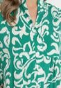 Zielona Wiskozowa Sukienka Ozdobiona Ornamentalnym Wzorem Golilena