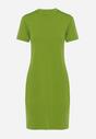 Zielona Bawełniana Sukienka T-shirtowa o Dopasowanym Kroju Maristar