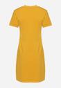 Żółta Bawełniana Sukienka T-shirtowa o Dopasowanym Kroju Maristar