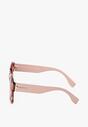 Jasnobrązowe Okulary Przeciwsłoneczne o Dużych Szkłach Etella