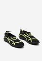 Czarno-Zielone Piankowe Wsuwane Buty Sportowe ze Ściągaczem do Sportów Wodnych Xenakia